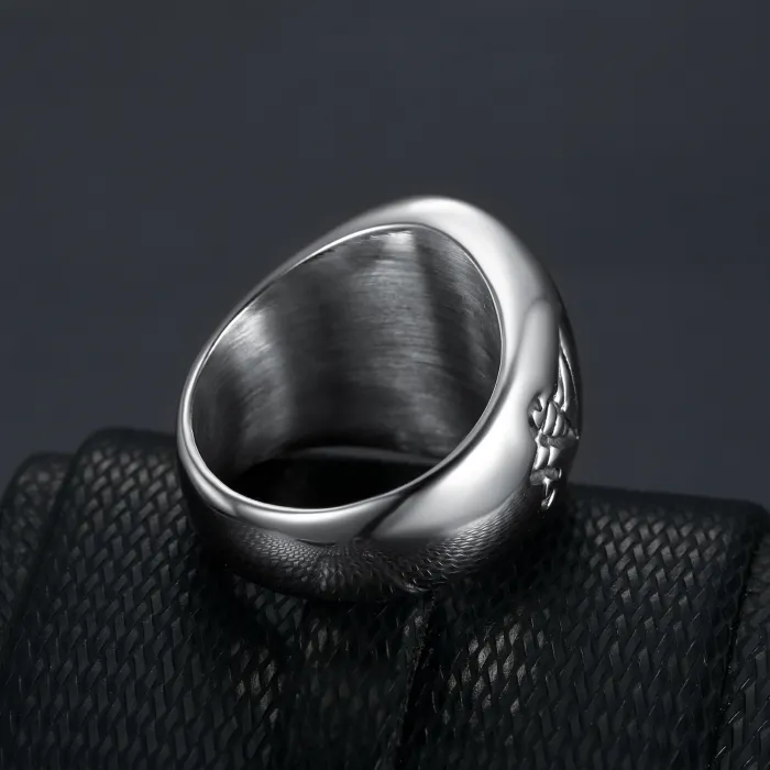 Men’s Hexagram Punk Ring – Vintage Titanium Steel Six-Point Star Band, Gothic Statement Jewelry Wholesale
