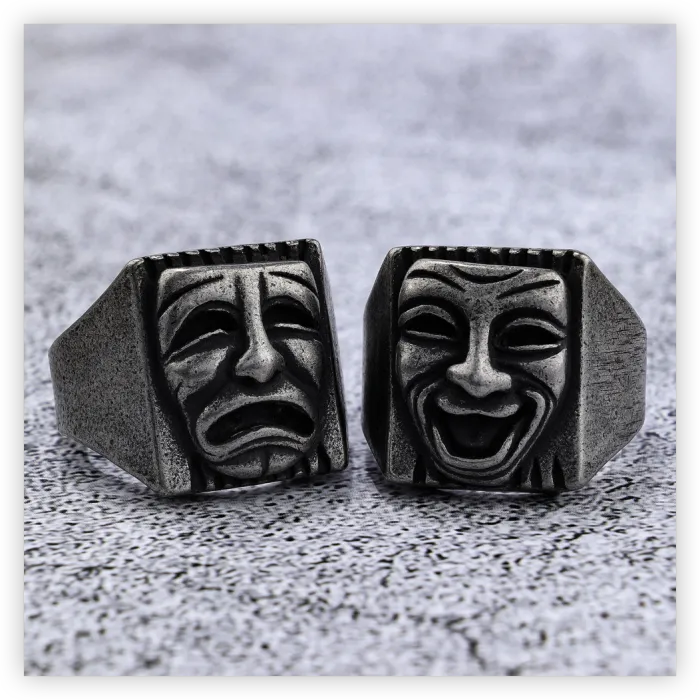 Hip-Hop Skull Face Ring – Titanium Steel Unisex Streetwear Jewelry, Bold Gothic Style for Wholesale