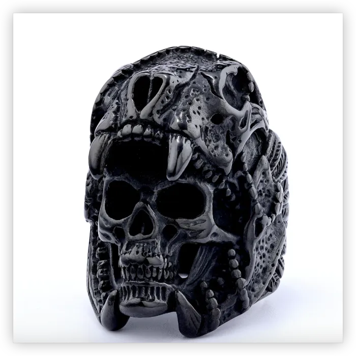 Oversized Skull Ring for Men – Bold Titanium Steel Gothic Style Vintage Fashion Jewelry, Wholesale Available