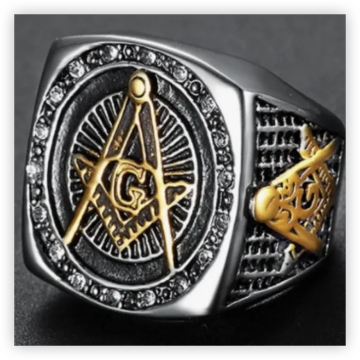 Viking Eye Ring – AG Masonic Symbol with Angel & Demon Design, Unisex Titanium Steel Norse Jewelry, Wholesale