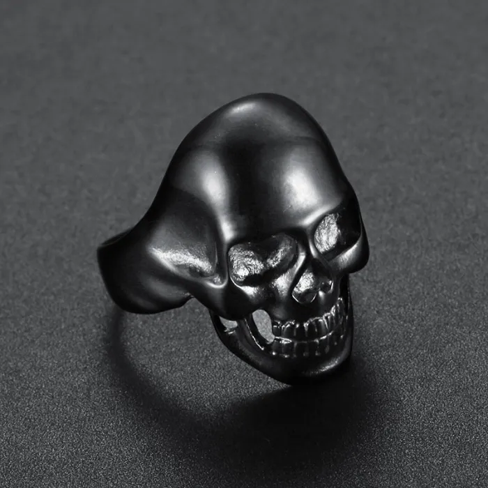 Multicolor Skull Ring – Unisex Titanium Steel Gothic Style, Bold Stainless Steel Statement Jewelry for Wholesale