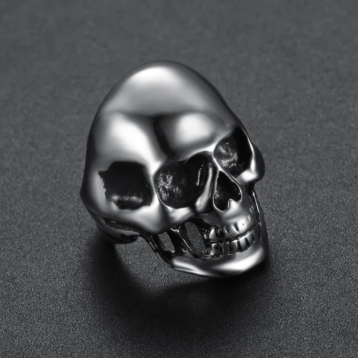 Multicolor Skull Ring – Unisex Titanium Steel Gothic Style, Bold Stainless Steel Statement Jewelry for Wholesale