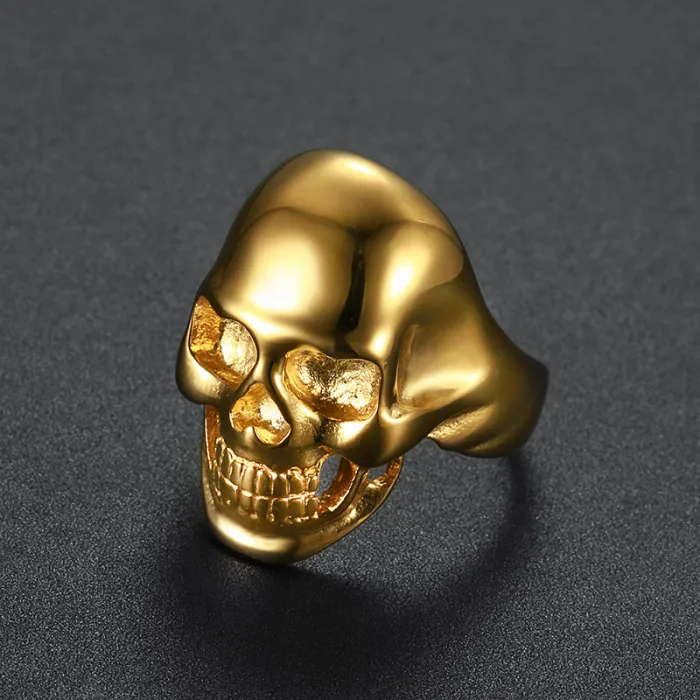 Multicolor Skull Ring – Unisex Titanium Steel Gothic Style, Bold Stainless Steel Statement Jewelry for Wholesale