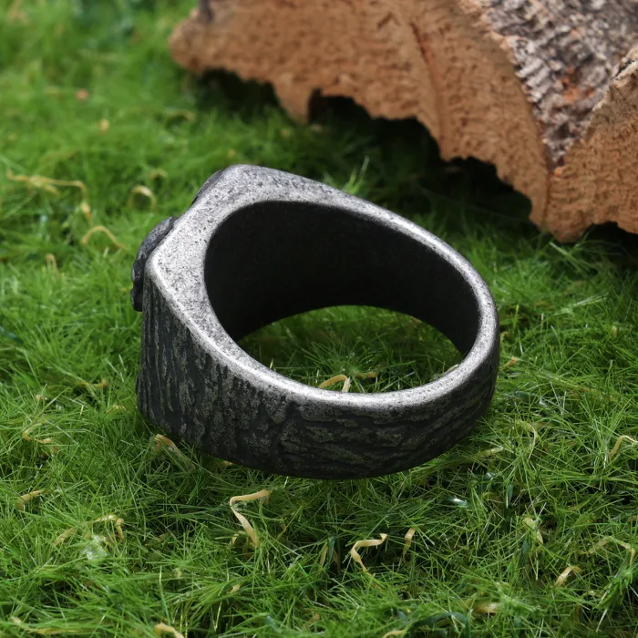FCK Letter Skull Ring – Gothic Punk Style Oxidized Stainless Steel Unisex Statement Jewelry, Fade-Resistant Wholesale