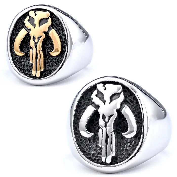 Punisher Skull Ring – Vintage-Style Titanium Steel Men’s Gothic Jewelry, Bold Stainless Steel Statement Ring Wholesale