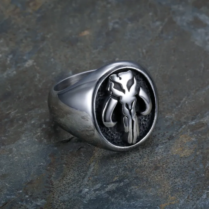 Punisher Skull Ring – Vintage-Style Titanium Steel Men’s Gothic Jewelry, Bold Stainless Steel Statement Ring Wholesale