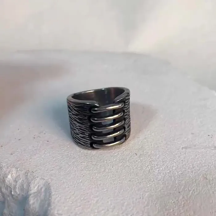 Vintage Matte Stainless Steel Ring – Unisex Minimalist Style Band for Men, Classic Oxidized Finish Wholesale