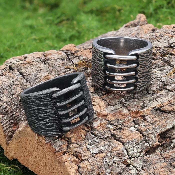 Vintage Matte Stainless Steel Ring – Unisex Minimalist Style Band for Men, Classic Oxidized Finish Wholesale