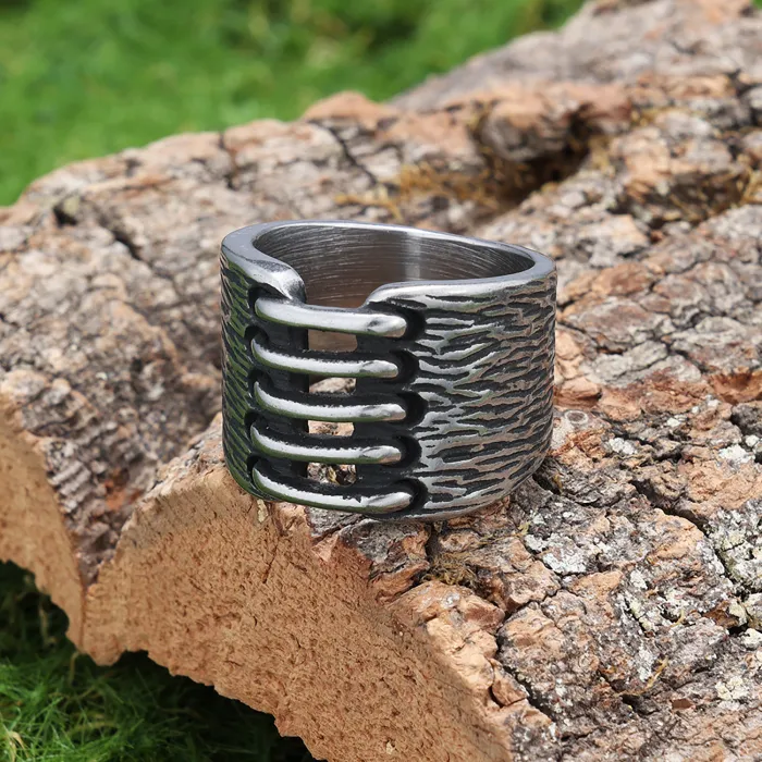 Vintage Matte Stainless Steel Ring – Unisex Minimalist Style Band for Men, Classic Oxidized Finish Wholesale