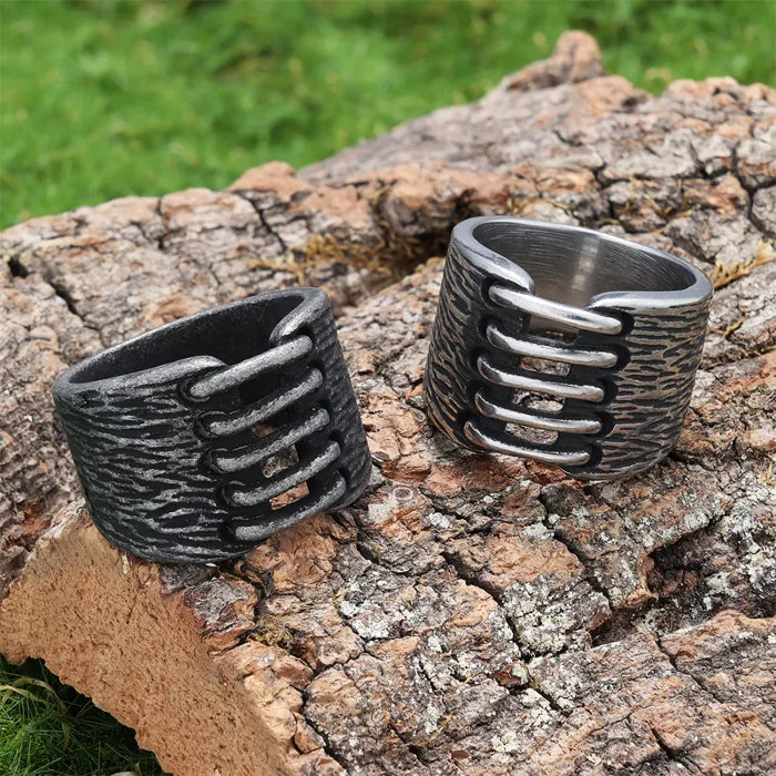 Vintage Matte Stainless Steel Ring – Unisex Minimalist Style Band for Men, Classic Oxidized Finish Wholesale
