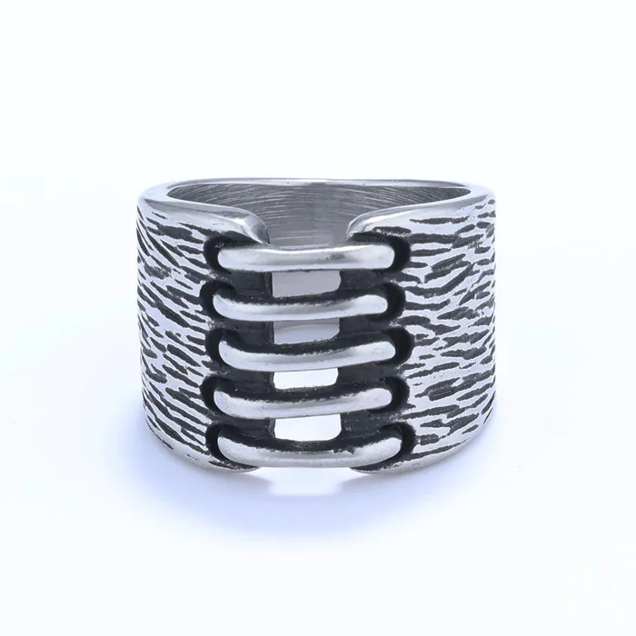 Vintage Matte Stainless Steel Ring – Unisex Minimalist Style Band for Men, Classic Oxidized Finish Wholesale