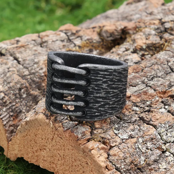Vintage Matte Stainless Steel Ring – Unisex Minimalist Style Band for Men, Classic Oxidized Finish Wholesale