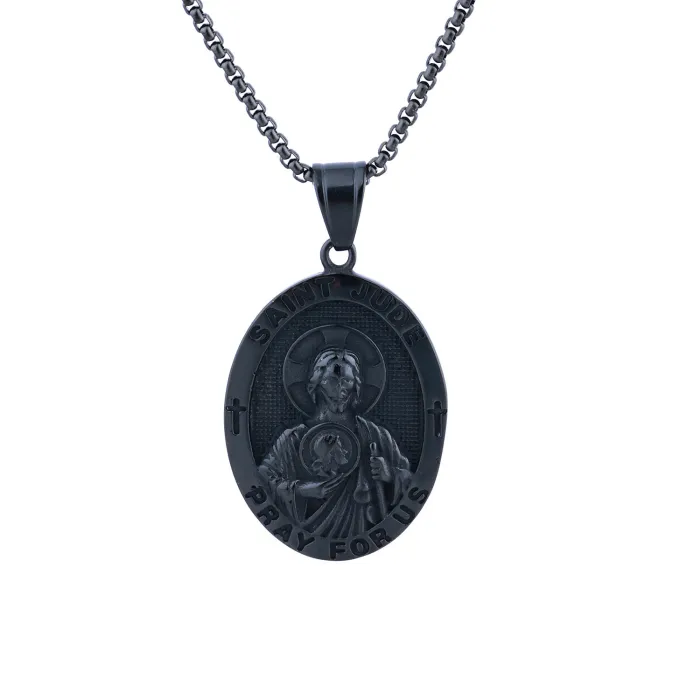 Polished Portrait Pendant – Fade-Resistant Stainless Steel Artistic Necklace Charm, European Style Jewelry Wholesale