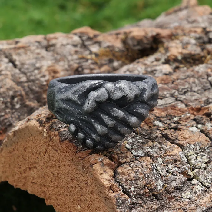 Unisex Vintage Punk Ring – Oxidized 316 Stainless Steel Daily Wear Fashion Band, Bold Minimalist Jewelry Wholesale