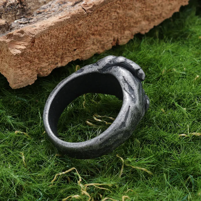 Unisex Vintage Punk Ring – Oxidized 316 Stainless Steel Daily Wear Fashion Band, Bold Minimalist Jewelry Wholesale