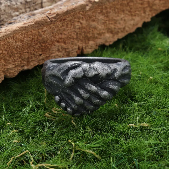 Unisex Vintage Punk Ring – Oxidized 316 Stainless Steel Daily Wear Fashion Band, Bold Minimalist Jewelry Wholesale