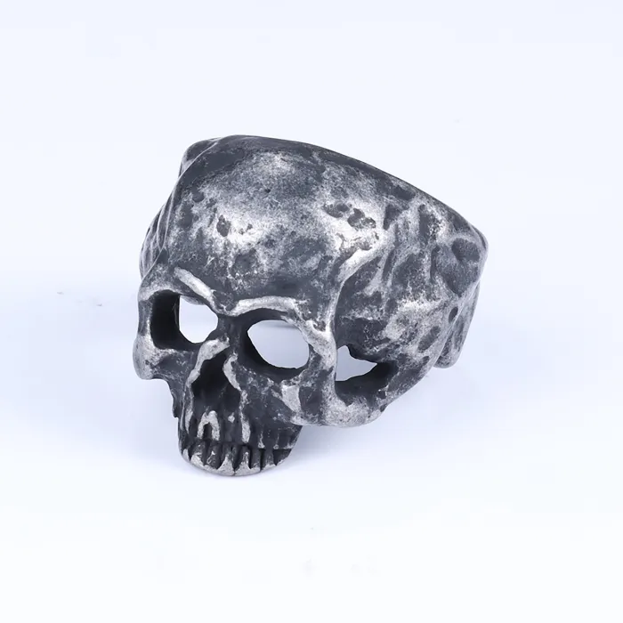 Unisex Skull Ring – Vintage Gothic Stainless Steel Fashion Jewelry for Men & Women, Wholesale Punk Accessories