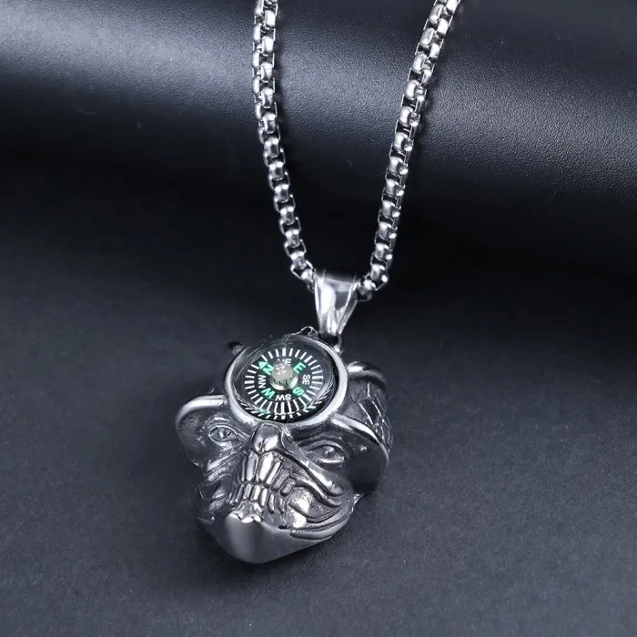 Evil Eye Pendant Necklace – Titanium Steel Gothic Eye Charm for Men, Bold Street Style Jewelry Wholesale