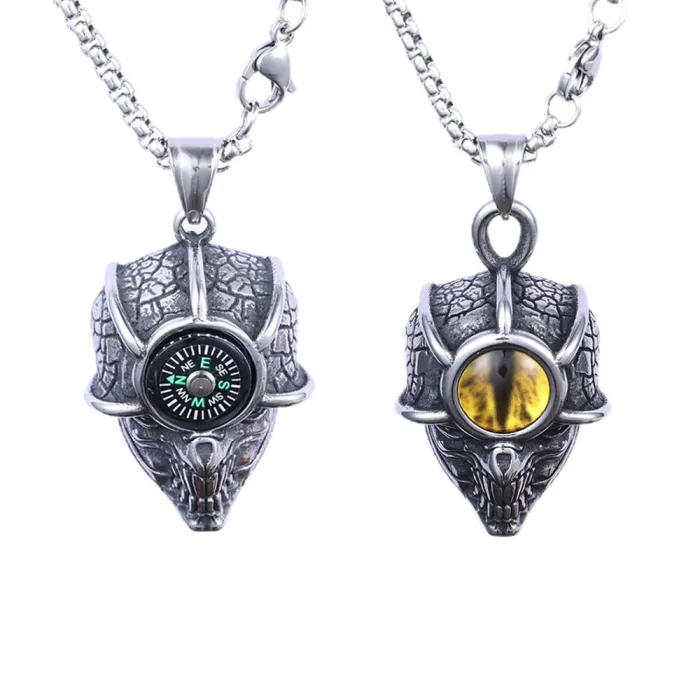 Evil Eye Pendant Necklace – Titanium Steel Gothic Eye Charm for Men, Bold Street Style Jewelry Wholesale