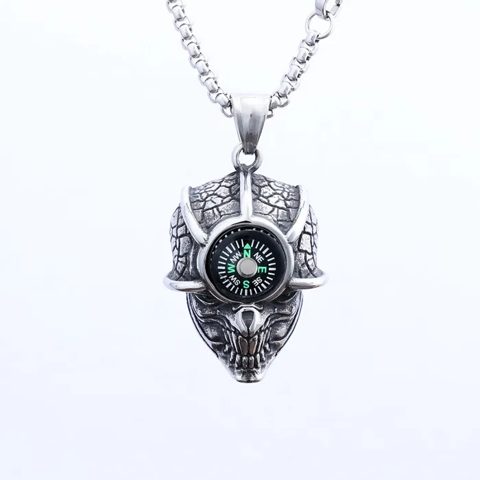 Evil Eye Pendant Necklace – Titanium Steel Gothic Eye Charm for Men, Bold Street Style Jewelry Wholesale