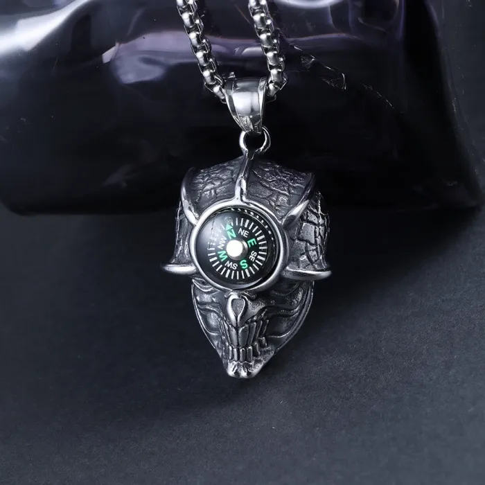 Evil Eye Pendant Necklace – Titanium Steel Gothic Eye Charm for Men, Bold Street Style Jewelry Wholesale