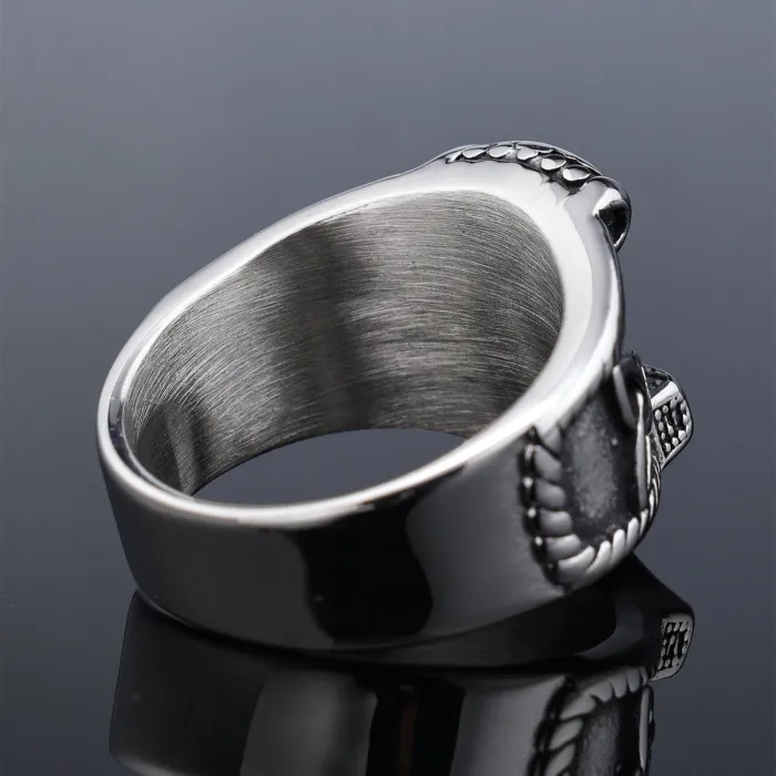 Viking Thor’s Hammer Knot Ring – Stainless Steel Fade-Resistant Norse Symbol Jewelry for Men, Wholesale