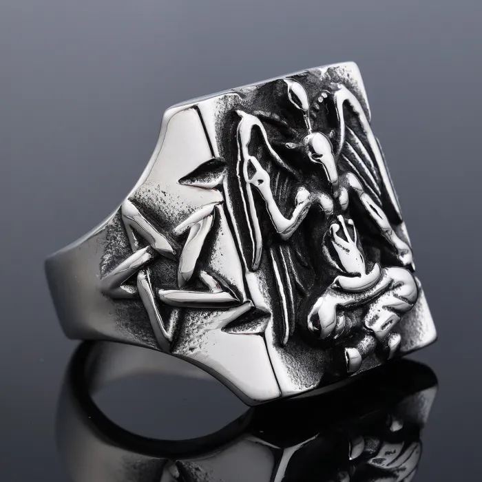 Hip-Hop Skull Ring – Vintage Stainless Steel Fade-Resistant Gothic Streetwear Jewelry for Men, Wholesale