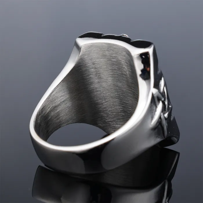 Hip-Hop Skull Ring – Vintage Stainless Steel Fade-Resistant Gothic Streetwear Jewelry for Men, Wholesale