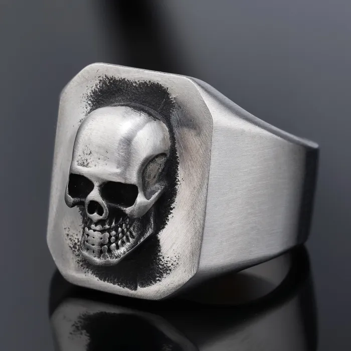 Unisex Skull Ring – Punk Style Stainless Steel Open Band (Rasha Style) Gothic Finger Ring, In Stock Wholesale