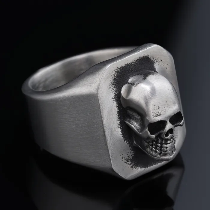 Unisex Skull Ring – Punk Style Stainless Steel Open Band (Rasha Style) Gothic Finger Ring, In Stock Wholesale