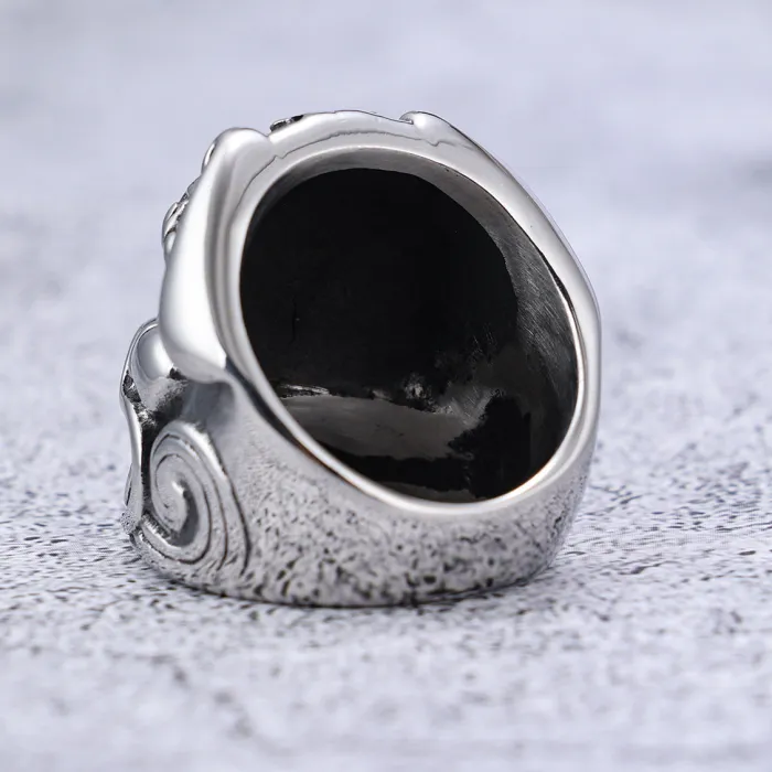 Qilin Motorcycle Ring – Bold Chinese Mythical Beast Stainless Steel Biker Style Jewelry, Factory Wholesale & Dropshipping