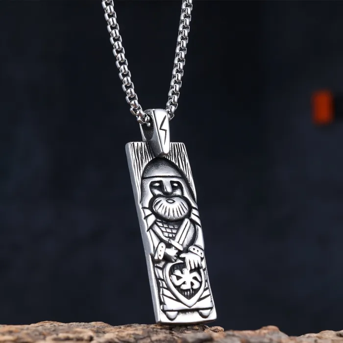 Steel Warrior Pendant – Stainless Steel Fade-Resistant Heroic Armor Necklace, Sci-Fi Style Jewelry Wholesale (In Stock)