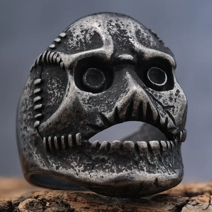 Slipknot-Inspired Mask Ring – Titanium Steel Gothic Punk Band Style Men’s Ring, Vintage Stainless Steel Jewelry Wholesale