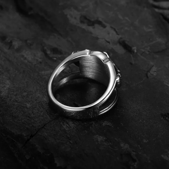 Flying Eagle Wing Ring – Vintage Stainless Steel Feather-Inspired Men’s Statement Jewelry, Bold Street Style Ring Wholesale