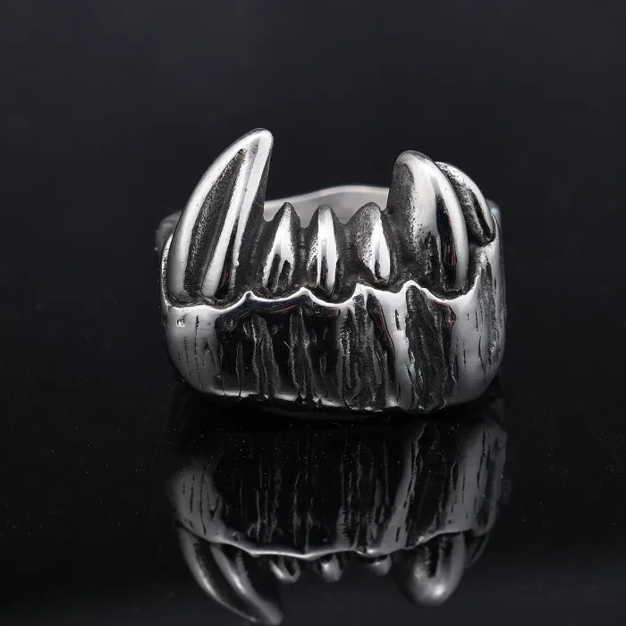 Zombie Skull Ring – Gothic Vintage-Style Stainless Steel Men’s Jewelry, Distressed Finish, Fade-Resistant Punk Accessory Wholesale