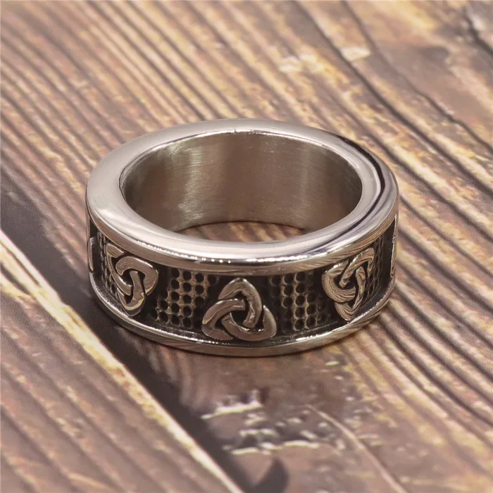 Celtic Knot Ring – Vintage Titanium Steel Rust-Proof Fashion Jewelry, Symbolic Unisex Band Wholesale