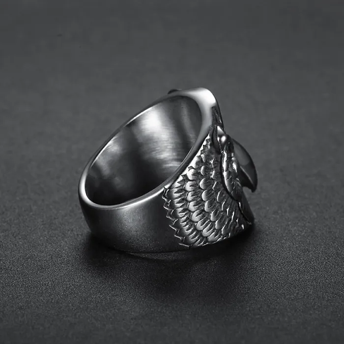 Owl Ring – Punk Style Titanium Steel Unisex Vintage Owl Totem Ring, Gothic Men’s Jewelry Wholesale (In Stock)