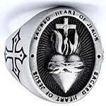 Heart & Cross Ring – Vintage Gothic Titanium Steel Rust-Proof Heart-Shaped Jewelry, Bold Statement Ring Wholesale