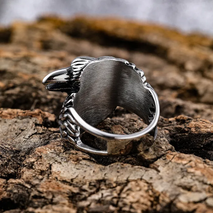 Double Eagle Head Ring – Bold Twisted Design Stainless Steel Animal Totem Ring, Men’s Fashion Jewelry Wholesale