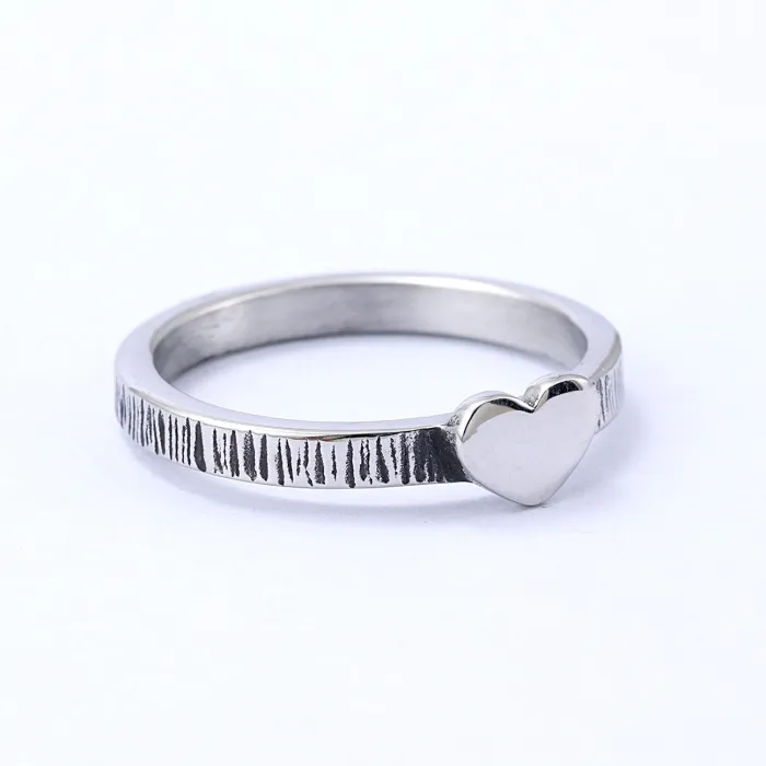 LOVE Couple Rings – Minimalist Titanium Steel Matching Heart Bands, Unisex INS-Style Fashion Jewelry Wholesale