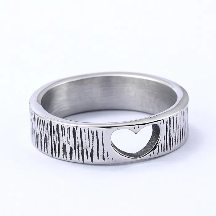 LOVE Couple Rings – Minimalist Titanium Steel Matching Heart Bands, Unisex INS-Style Fashion Jewelry Wholesale