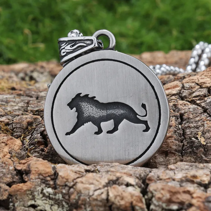 Viking Lion Head Pendant – Bold Vintage Stainless Steel Warrior Totem Necklace, Men’s Norse Jewelry Wholesale