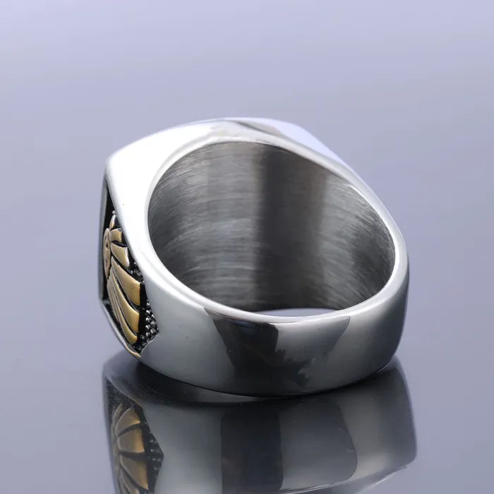 Freemason AG Ring – Bold Stainless Steel Masonic Symbol Titanium Steel Unisex Ring, Wholesale Fashion Statement Jewelry