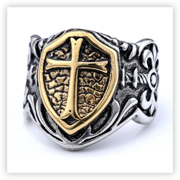 Hip-Hop Freemason Cross Ring – Gothic Street Style Unisex Titanium Steel Symbolic Jewelry Wholesale
