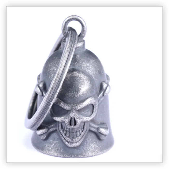 Motorcycle Guardian Bell – Vintage Skull Rider Charm, Stainless Steel Biker Protection Bell Wholesale