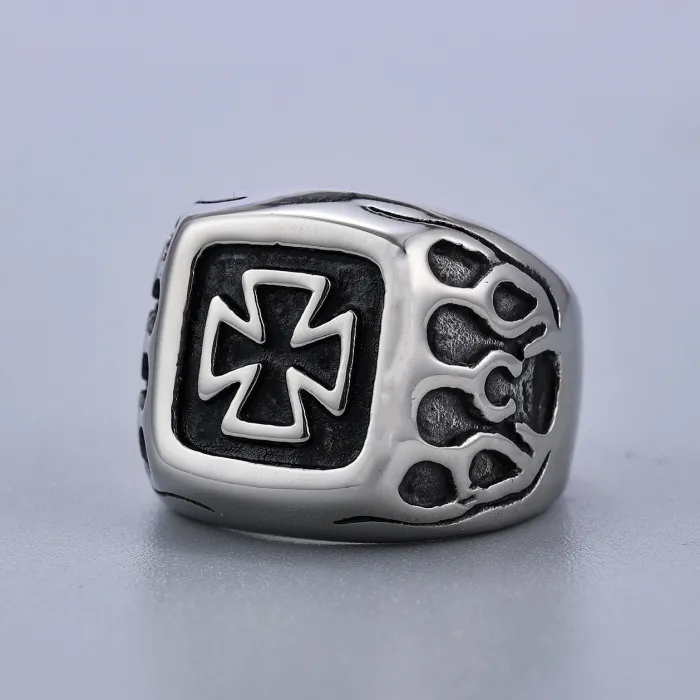 Minimalist Cross Ring – Unisex Titanium Steel High-End Polished Design, In-Stock Wholesale Fashion Jewelry