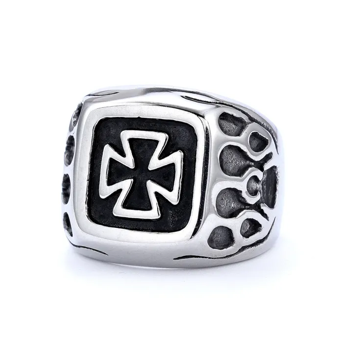 Minimalist Cross Ring – Unisex Titanium Steel High-End Polished Design, In-Stock Wholesale Fashion Jewelry