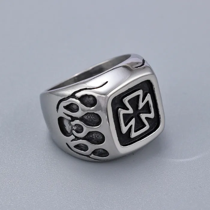 Minimalist Cross Ring – Unisex Titanium Steel High-End Polished Design, In-Stock Wholesale Fashion Jewelry