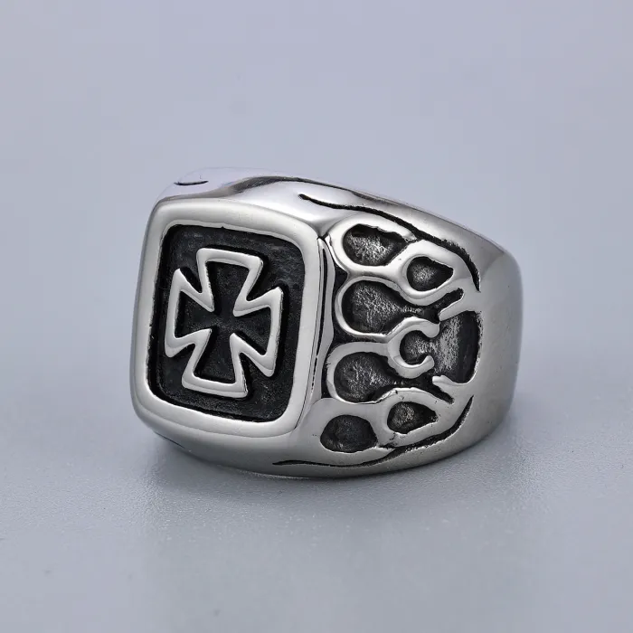 Minimalist Cross Ring – Unisex Titanium Steel High-End Polished Design, In-Stock Wholesale Fashion Jewelry