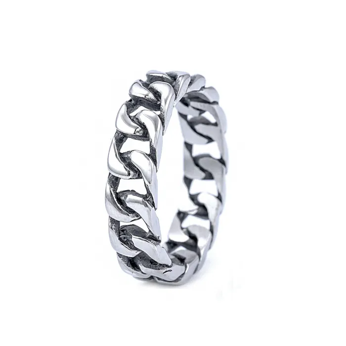 Motorcycle Chain Ring – Unisex Titanium Steel Biker Band, Industrial Style Circle Ring Wholesale In Stock
